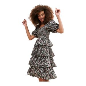 English Factory Floral Tiered Midi Dress